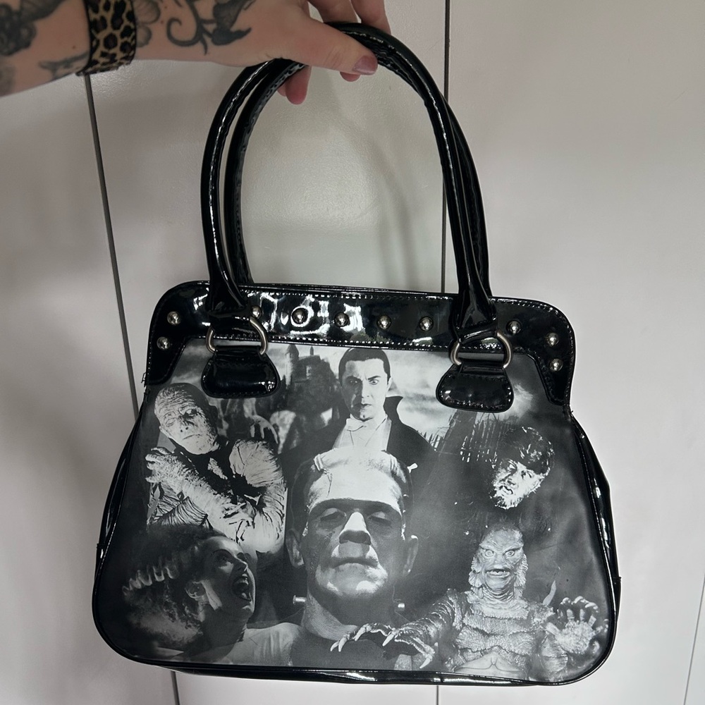 Monster Print Shoulder Bag